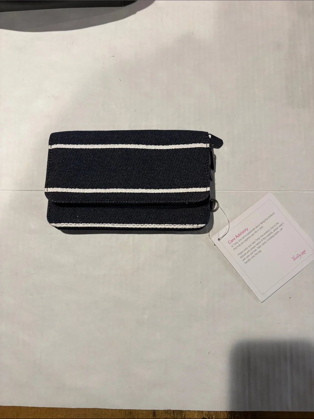 Thirty one Navy and White Striped Fold-Over Wallet